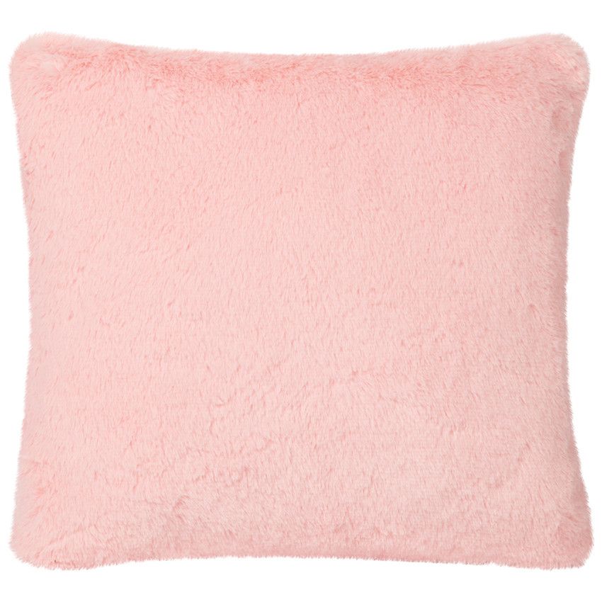 Coussin décoratif en fausse fourrure - Rose