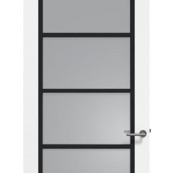 Arne & Bodil binnendeur ABD516 rook glas - wit afgelakt - glaslat diep zwart