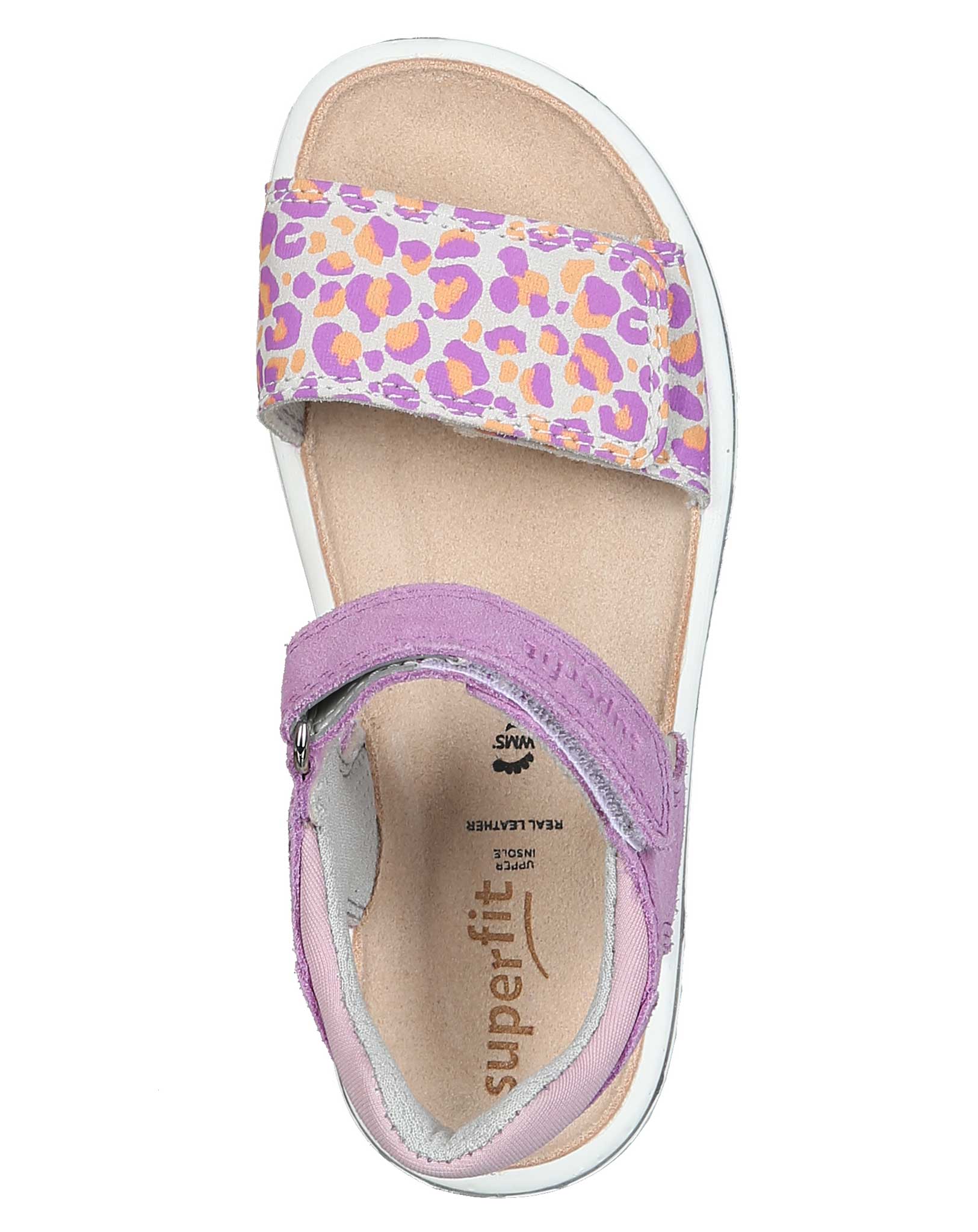 Leder-Klettsandalen SPARKLE LEO in lila
