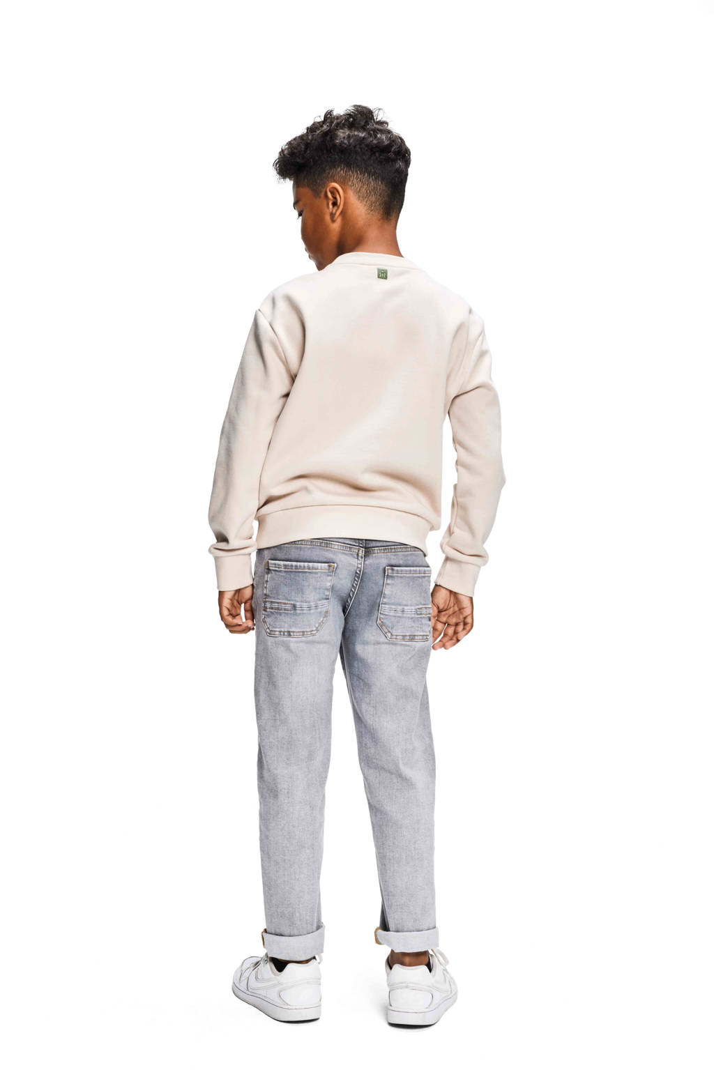 Retour Jeans sweater Jim met printopdruk beige/groen