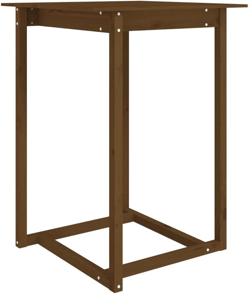 Bartisch Honigbraun 80x80x110 cm Massivholz Kiefer Bartisch, Bistrotisch Bartheke für Hausbar, Wohnzimmer und Esszimme