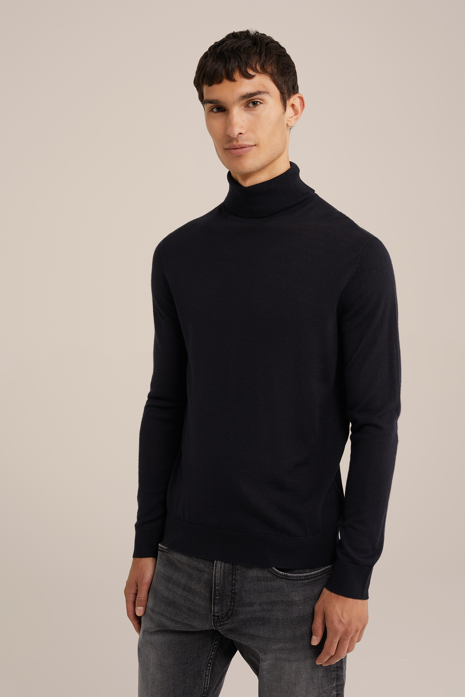 coltrui van merinowol WE Fashion Zwart