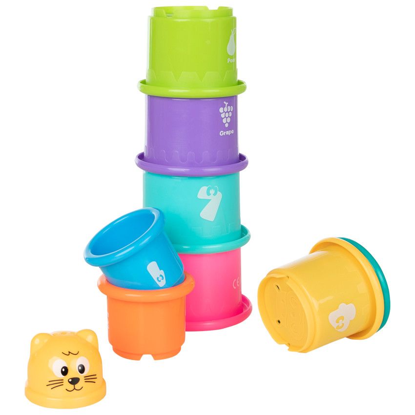 Jouet de bain tasses empilables x9 - Ecru