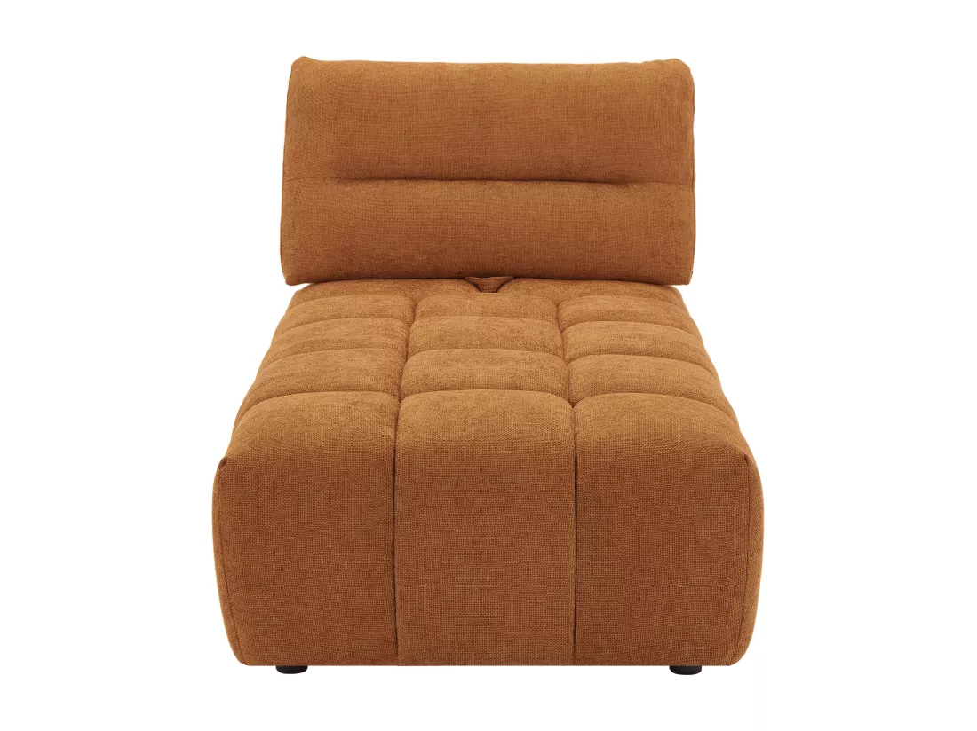 Méridienne dossier avance-recule en tissu texturé terracotta APOLIU