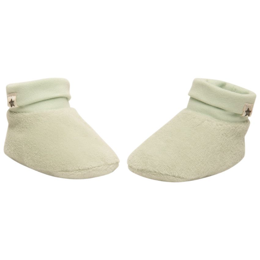Chaussons en velours avec col ajustable pour bébé garçon - Vert
