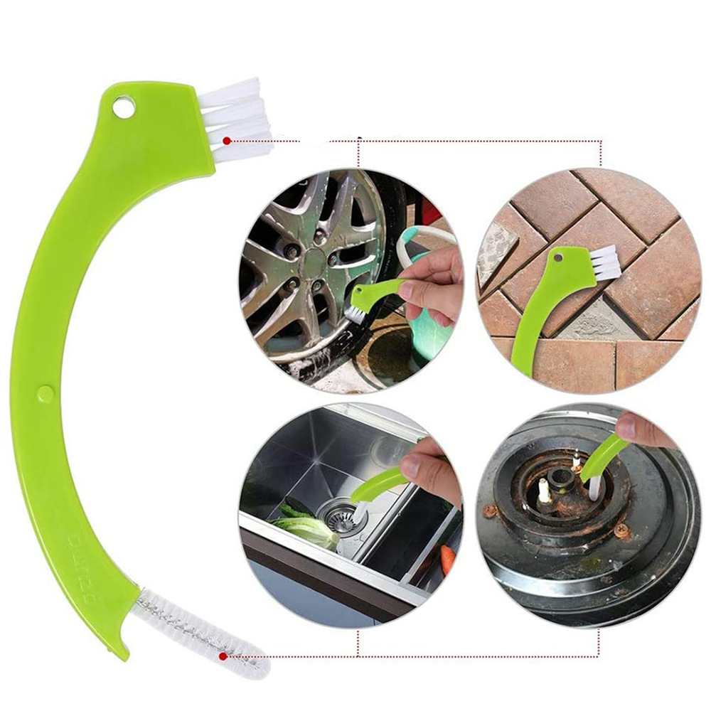 (5er Set) Universal Reinigungs Bürsten mit Nylon Borsten für Fugen / Waschbecken / Fliesen - Grün