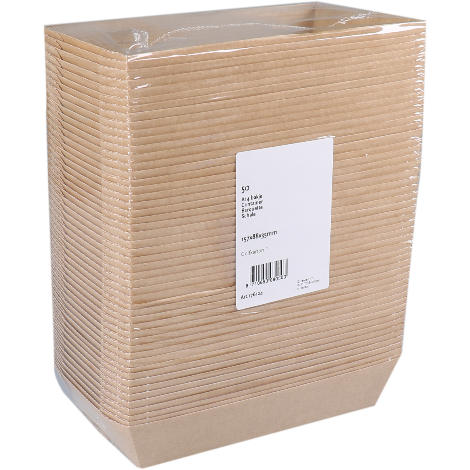 Depa Bak, Ersatzpapier, A14, Golfpapieren snacklijn, snackbak, 157x88x35mm, bruin