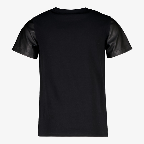 MyWay meisjes T-shirt met PU mouwen zwart