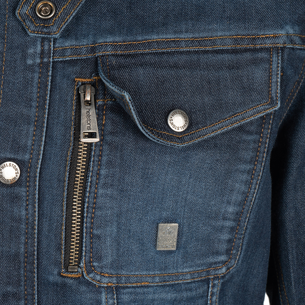 Helstons - Blouson Western Air toile coton renforcée Bleu