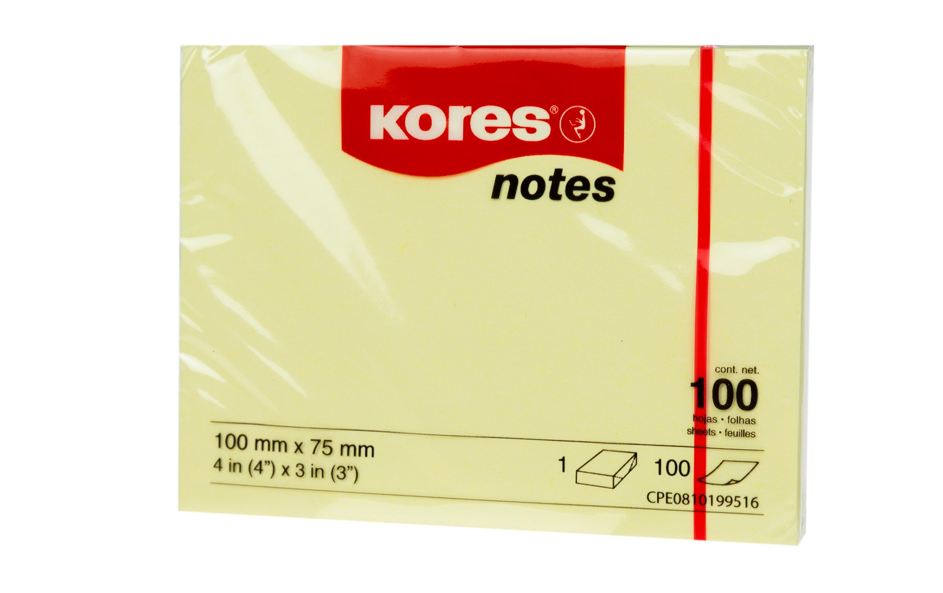 Notizzettel 10075, 10 x 7.5 cm, 12 Blöcke, GelbSelbstklebende und wiederablösbare Haftnotizen