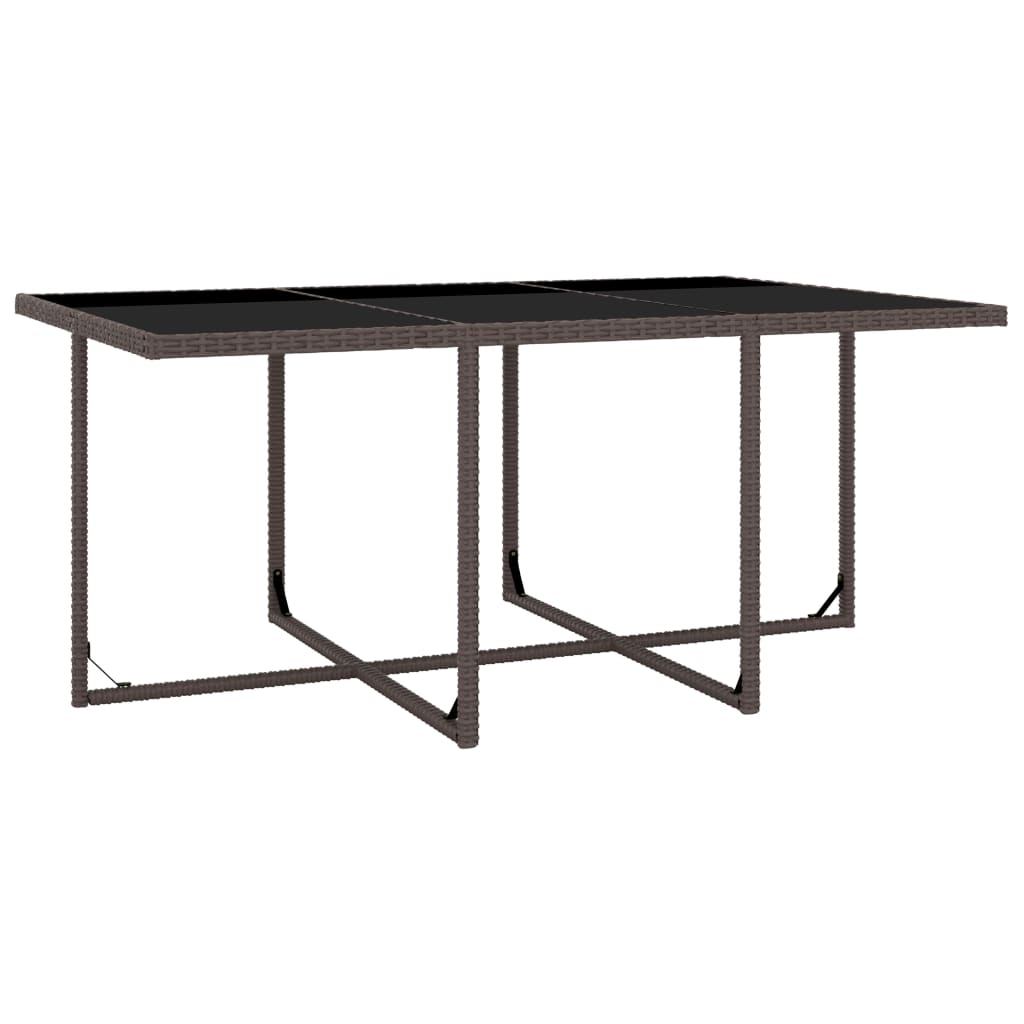 Salon de jardin meuble d'extérieur ensemble de mobilier 11 pièces avec coussins résine tressée marron