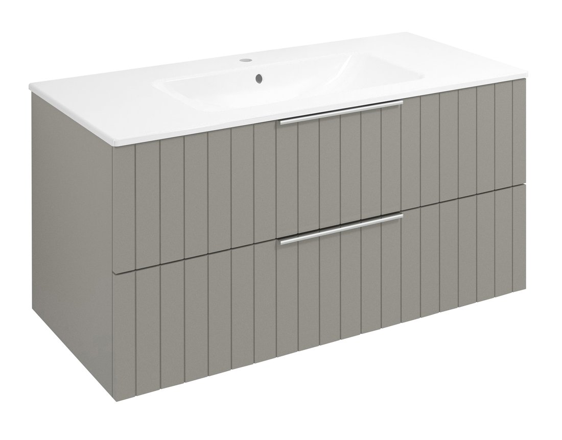 Sapho Cirasa wastafel onderkast met ribbelfront 100x46x52cm taupe