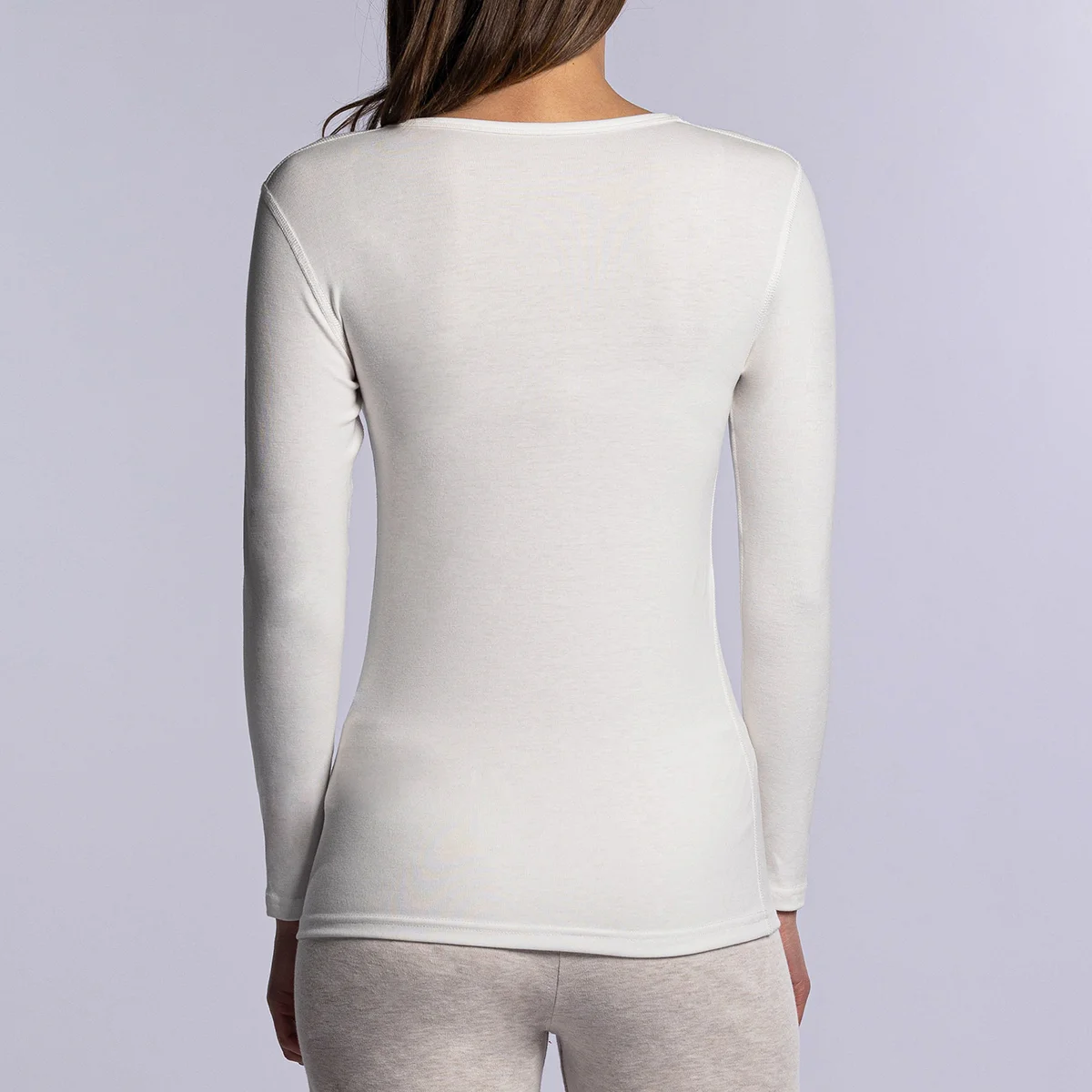 T-shirt manches longues thermique femme blanc