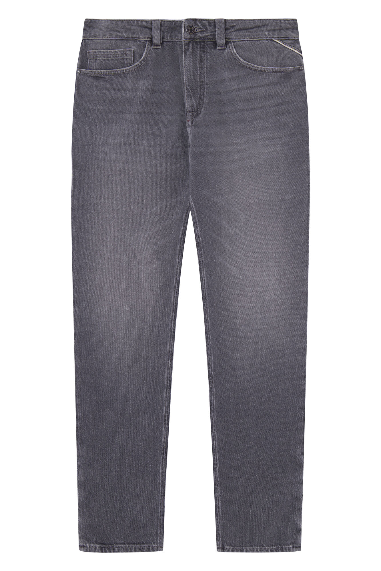 Calça jeans normal, lavagem cinza escura