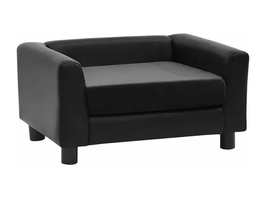 Canapé pour chien Noir 60x43x30 cm Peluche et similicuir