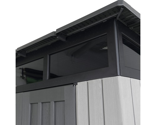 LIFETIME Merkur tuinhuis inclusief vloer, wandhaken en plank, 254 x 254 cm, grijs