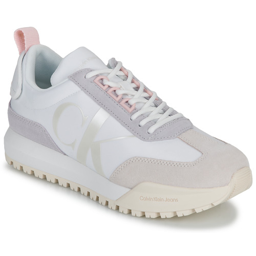 Calvin Klein Jeans - TOOTHY RUNNER LACEUP MIX PEARL - Blanc / Beige