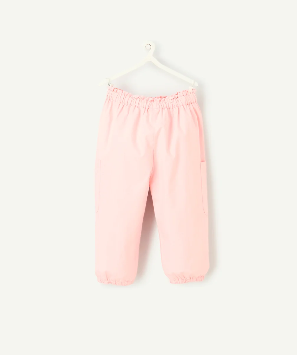 pantalon large cargo bébé fille ultra léger rose