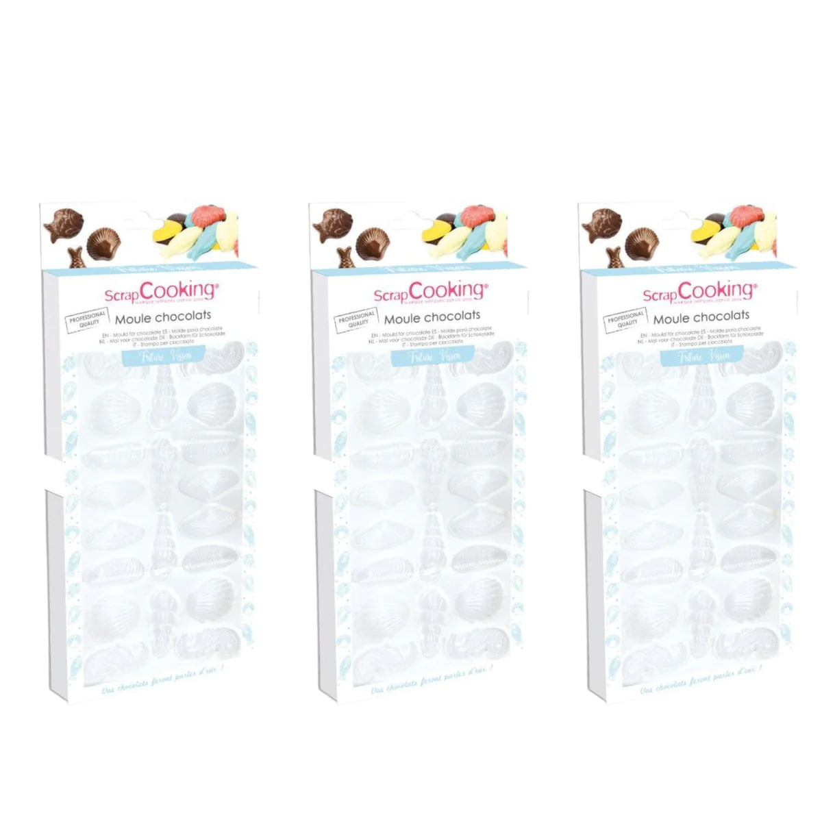 3 moules rigides pour fritures en chocolat Scrapcooking