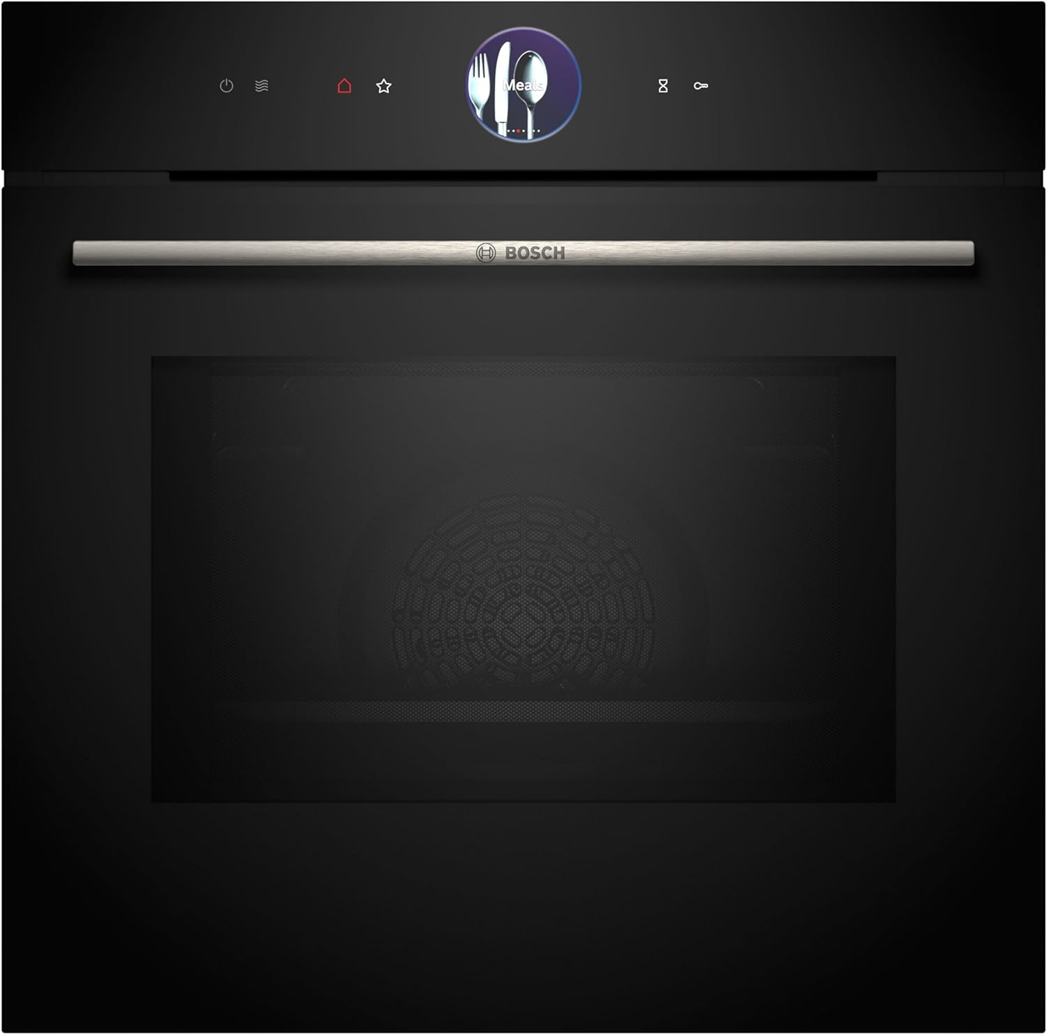 Bosch HMG776NB1, Serie 8 smarter Einbau-Backofen mit Mikrowellenfunktion, 60 x 60 cm, Schwarz, Made in Germany, Pyrolyse, Air Fry, Digitaler Bedienring Touchdisplay, Automatikprogramme auf Knopfdruck