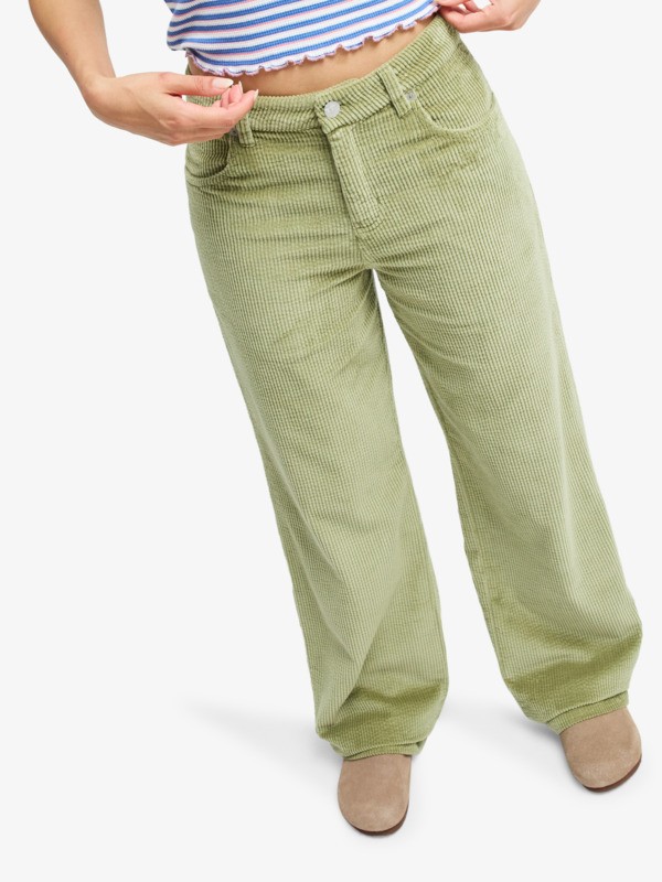 Dawn Patrol Corduroy Pantalon en velours Vert Femme