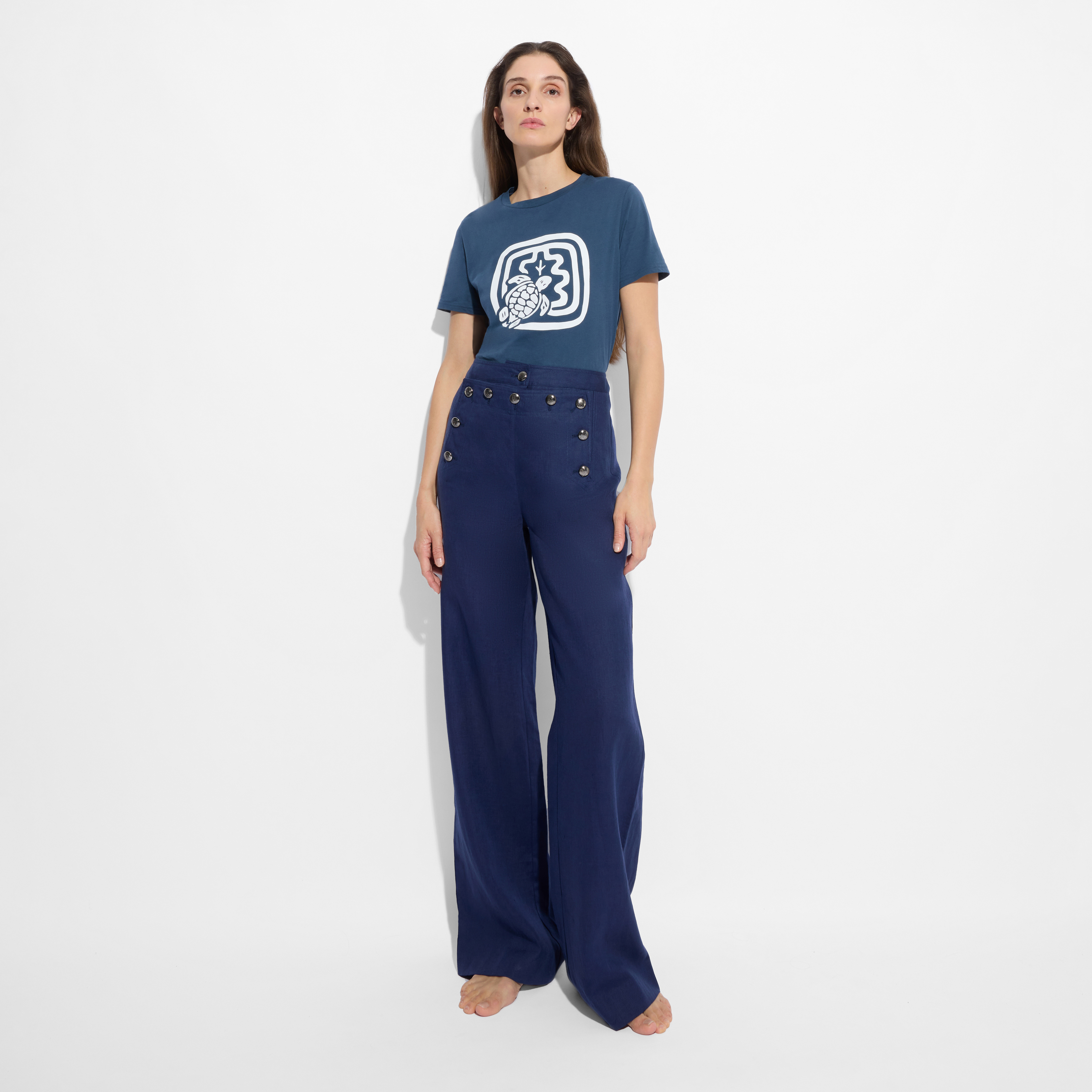 T-Shirt en Coton Femme Uni - Vilebrequin x Ines de la Fressange