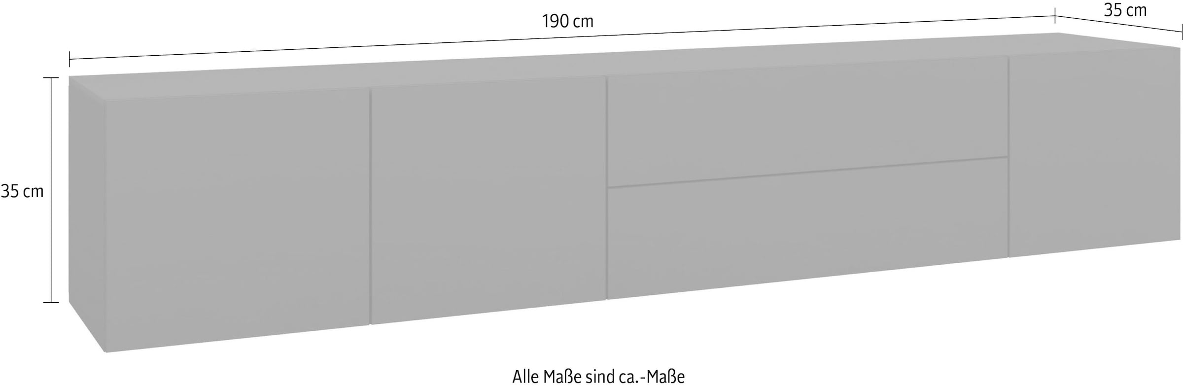 borchardt Möbel Lowboard »Sophia« Breite 190 cm, stehend und hängend montierbar