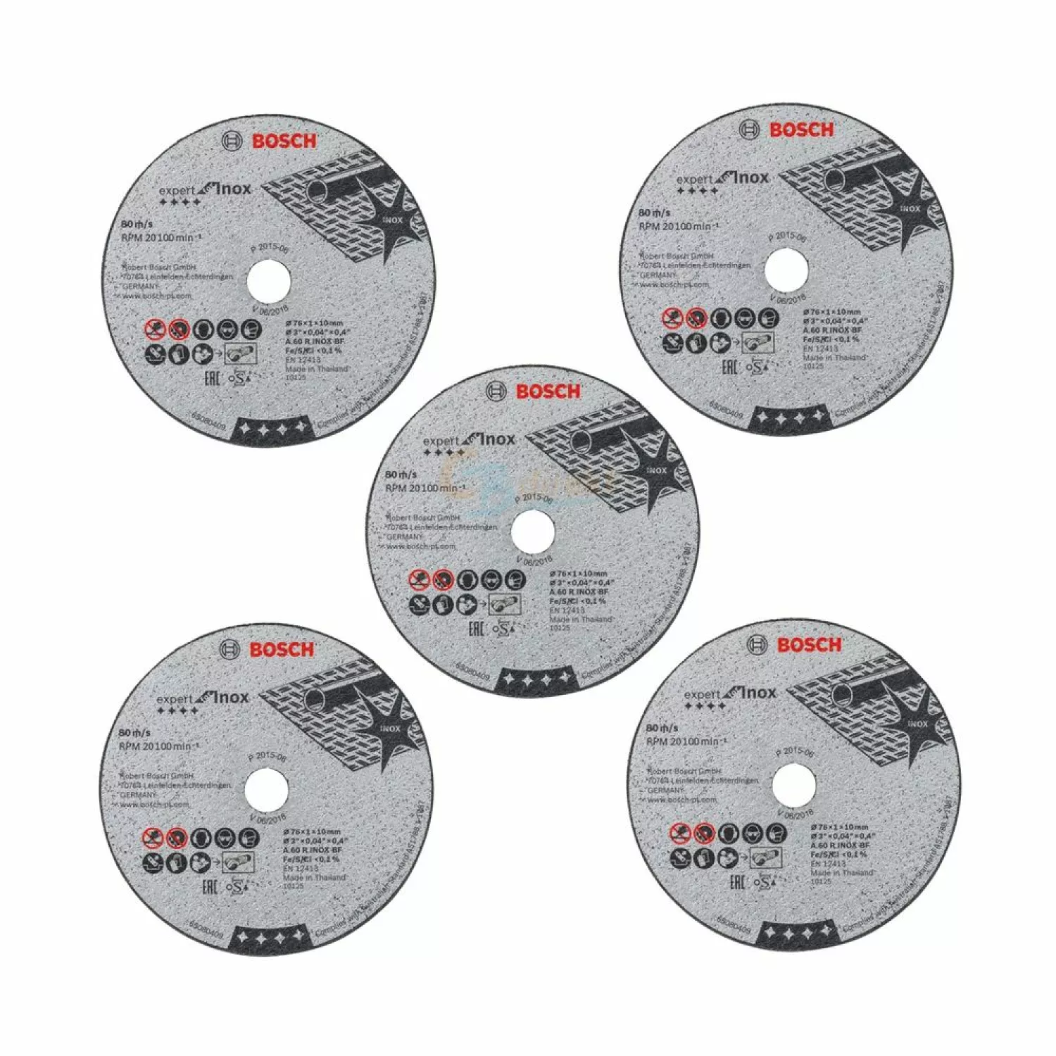 Bosch 2608601520 Expert Doorslijpschijf - 76 x 10 x 1mm - inox 5 stuks