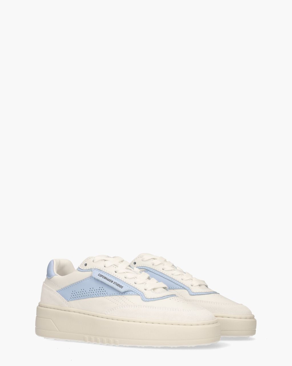 Copenhagen Studios CPH89 Leather Mix Wit/Lichtblauw Damessneakers