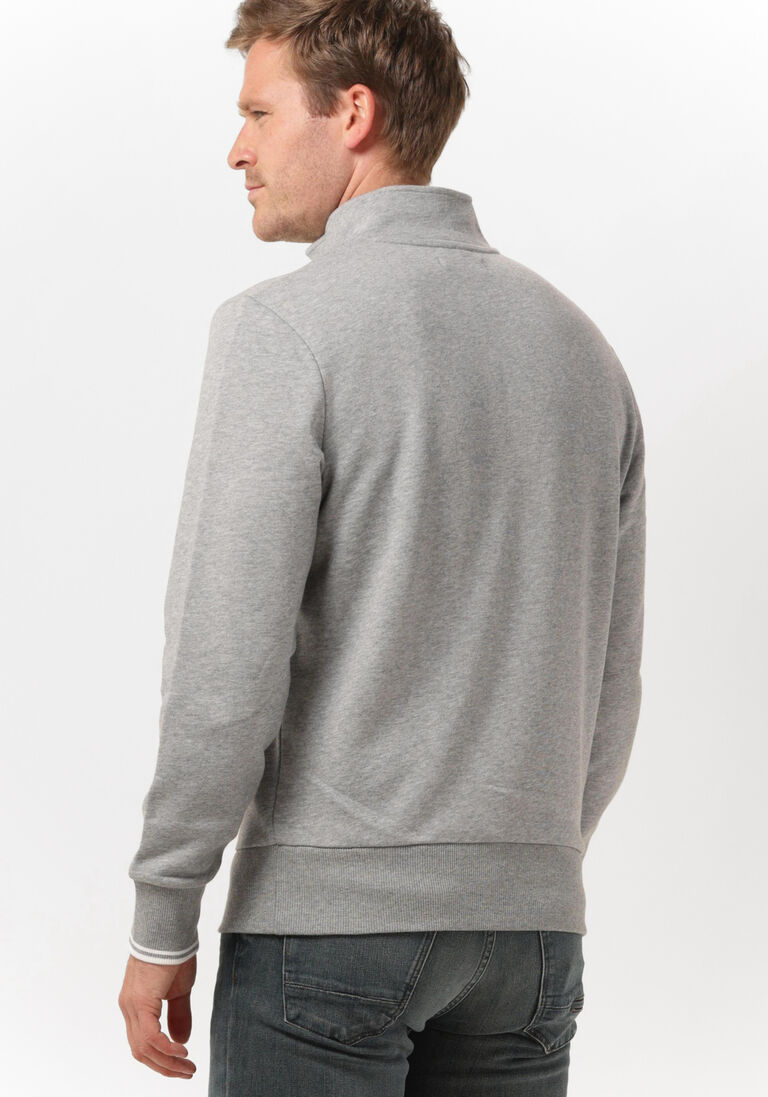 FRED PERRY lichtgrijze fred perry sweater half zip sweatshirt