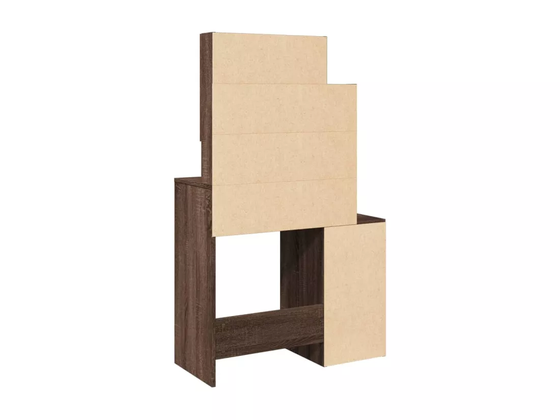 Coiffeuse avec armoire chêne marron 80x35x132 cm