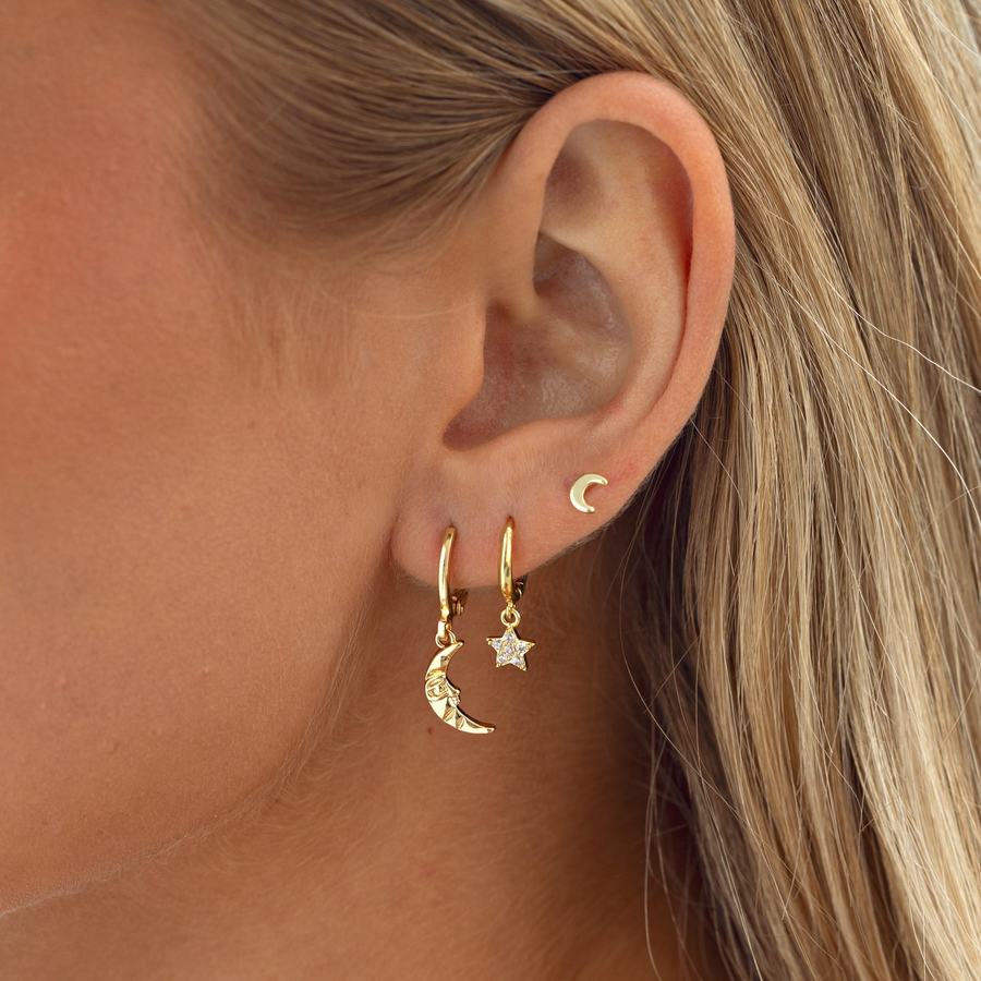 Timi Of Sweden Sienna Crystal Star Hoop Earrings