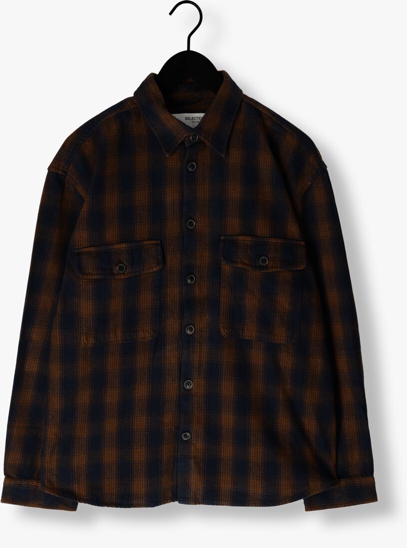 SELECTED HOMME bruine selected homme overshirt slhloosemason-flannel overshirt w noos