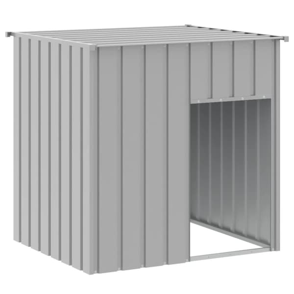 vidaXL Hundehus med tak lysegrå 110x103x109 cm galvanisert stål