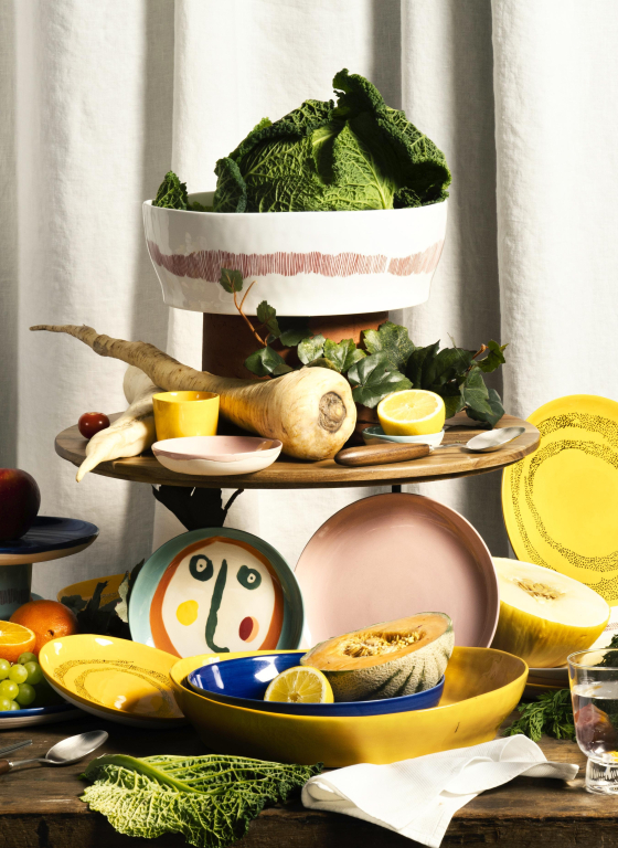 Serax Feast by Ottolenghi kom Ø18 set van 4 White/Blue Stripes