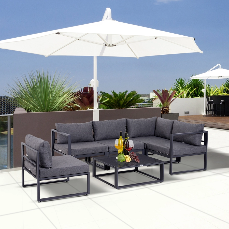 Outsunny Gartensofaset für 4–5 Personen grau