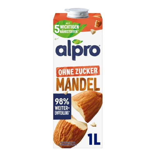 Alpro Mandeldrink ohne Zucker geröstet VEGAN