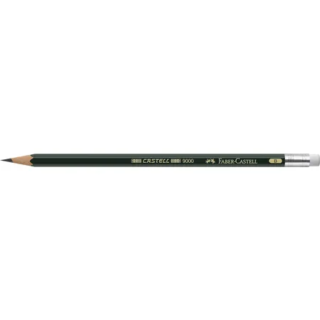Faber-Castell Bleistift CASTELL® 9000 B mit Gummitip