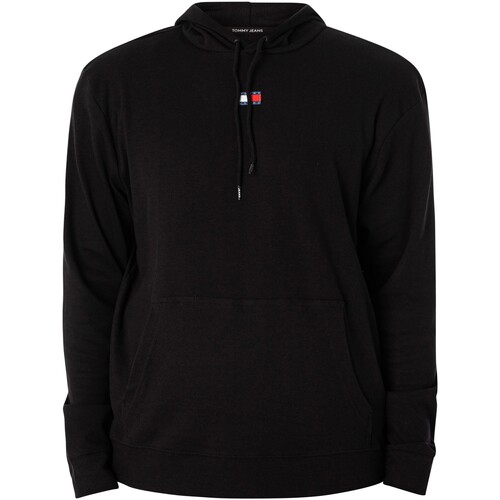 Tommy Jeans - Sudadera Con Capucha Lounge Rib Negro