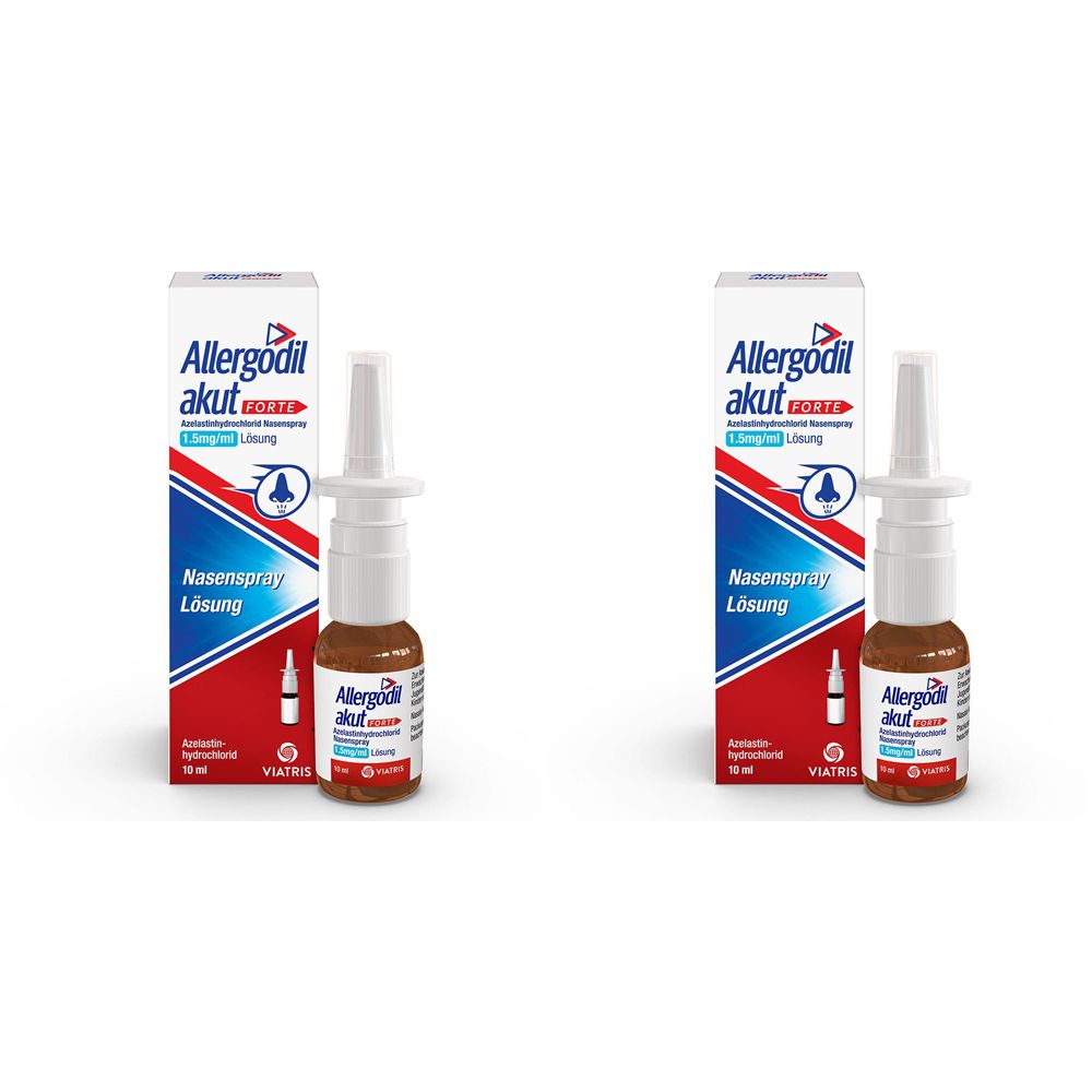 Allergodil® akut FORTE Nasenspray: Azelastin Spray gegen Heuschnupfen & nicht-saisonale allergische Rhinitis, 1,5 mg/1 ml Lösung