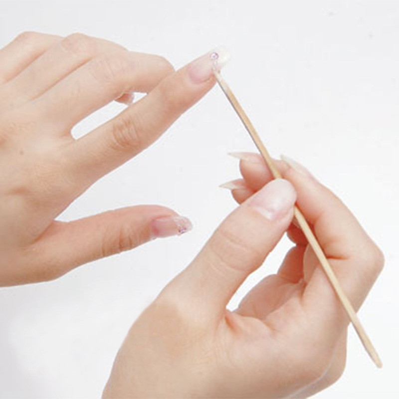 (100er Set) Holz Nagelhautentferner Nagelhaut Schieber für die Maniküre / Pediküre - Beige