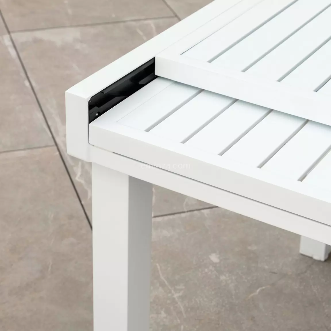 Table de jardin extensible aluminium 10 places (135/270 x 90 cm) Murano Blanc