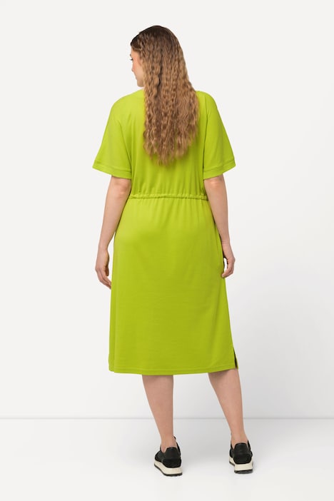 Jerseykleid, Tunnelzug, A-Linie, V-Ausschnitt, Halbarm