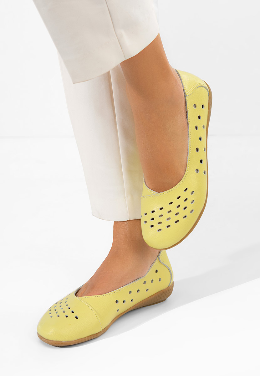 Ballerines en cuir jaunes Andeia