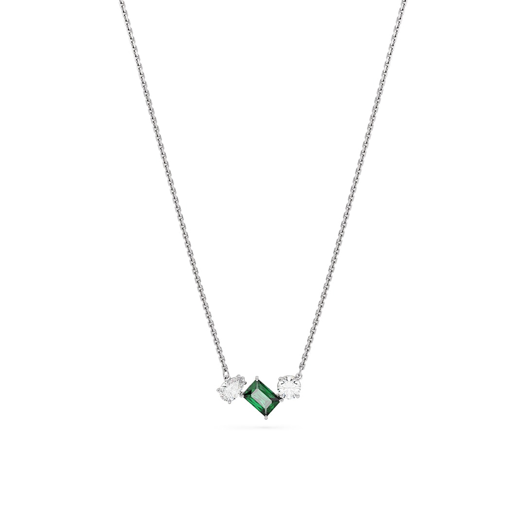 Swarovski Mesmera Collier Verschiedene Schliffe, Grün, Rhodiniert