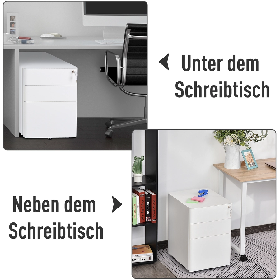 Vinsetto Aktenschrank mit Schließfach weiß