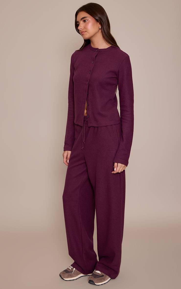 Dark Plum Pantalon De Jogging Large À Rayures Toucher Doux