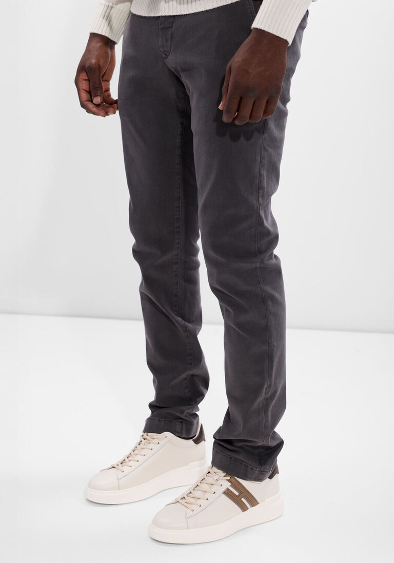 donkergrijze jacob cohen chino pantalone slim fit bobby