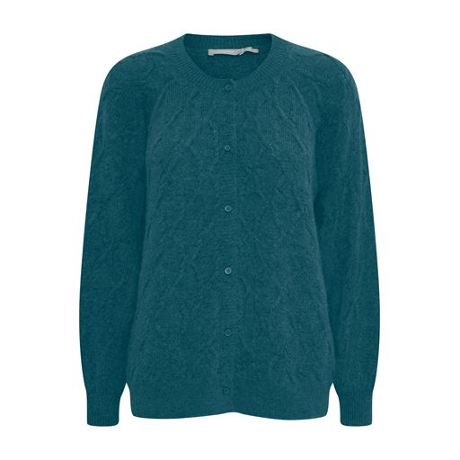 Fransa Langærmet Strikcardigan, Blue Coral, L