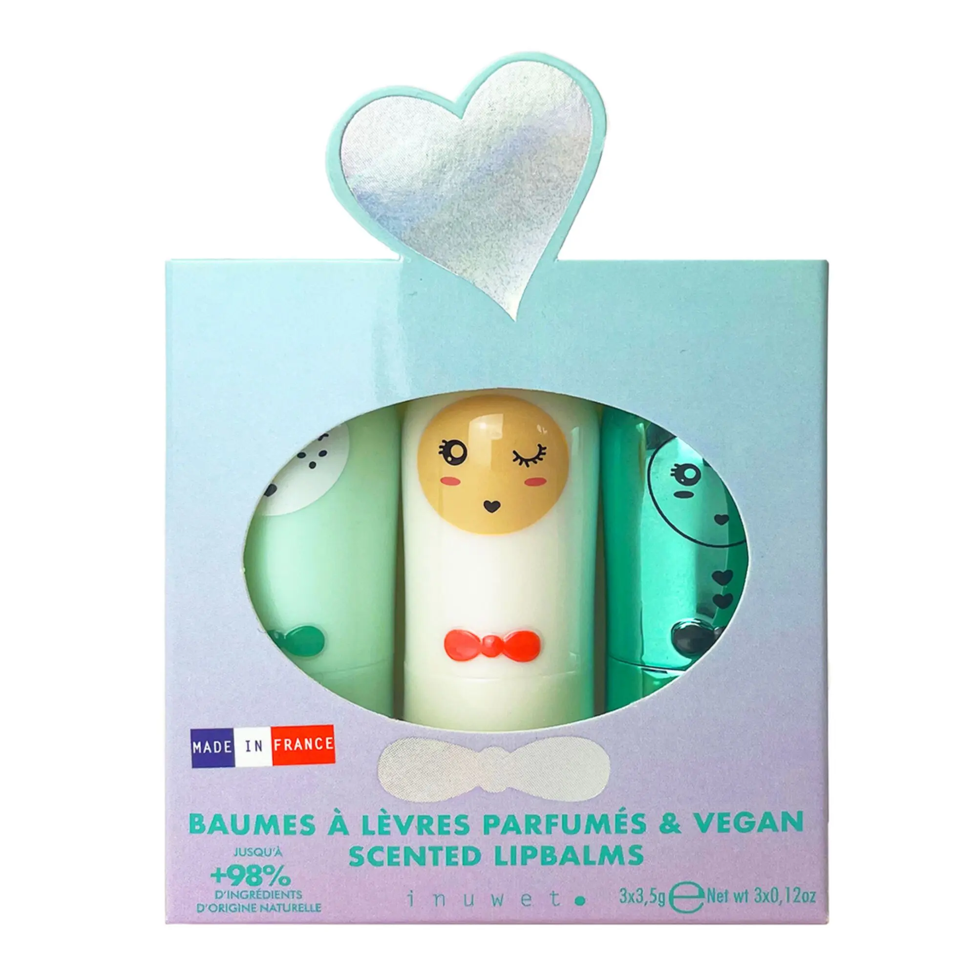 Inuwet - Coffret Trio Seashell Baumes à lèvres 3 x 3,5 gr - Baume et soin des lèvres